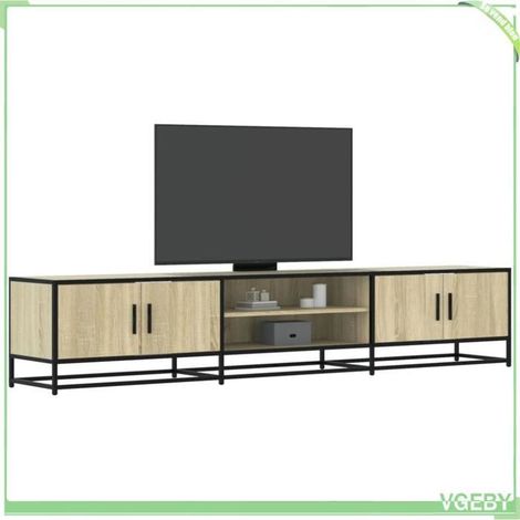 Meuble TV - 3300781 - Chêne sonoma - 210 x 35 x 41 cm - Bois d'ingénierie & métal (1/5)