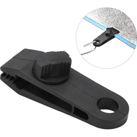 Attache de bâche légère en plastique avec boucle spirale pour fixation de tente de camping