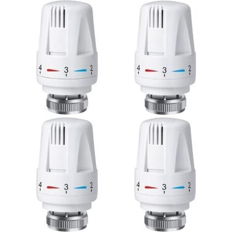 4 PCS Tête Thermostatique Radiateur, Tête Thermostat Radiateur TRV M30 x 1,5, Vanne Thermostatique Radiateur, Vannes de Radiateur de Radiateur pour Système de Chauffage pour Maison et Bureau