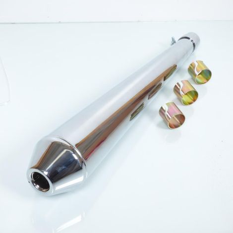Silencieux d échappement Emgo conique mégaphone L660mm chromé (1/4)