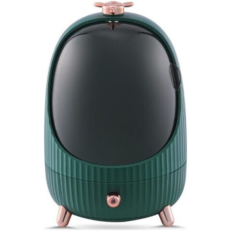 QORVA-Boîte de rangement cosmétique, tiroir cosmétique anti-poussière avec lumière LED, convient pour la coiffeuse et la chambre (vert, taille M). (1/3)