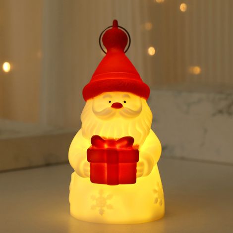 Petit cadeau pour enfants : Père Noël lumineux en caoutchouc, décoration de table pour sapin de Noël, décoration de fête, décorations de Noël (1/3)