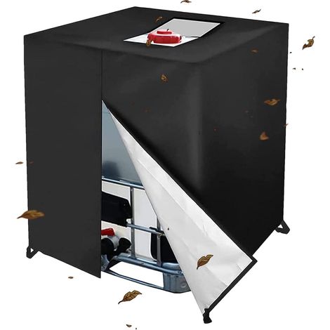 NALOOKAMIC Housse de protection pour réservoir d'eau IBC - 1000 l - Bâche de protection pour réservoir d'eau - Anti-UV - Bâche de protection pour réservoir IBC - Vert (120 x 100 x 116 cm) (1/5)