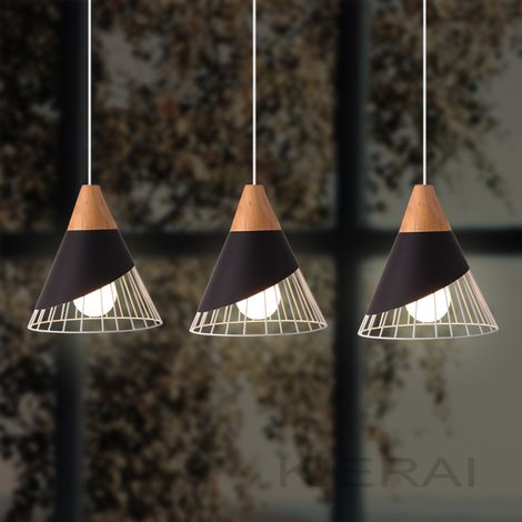 Suspension vintage, plafonnier industriel en métal, lustre moderne avec ampoule, suspension pour salle à manger, café, lumière chaude 3000 K (1/5)