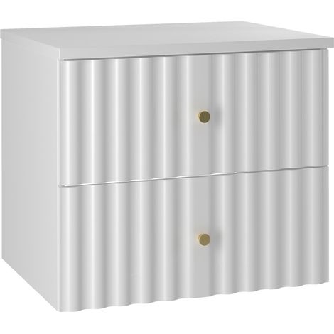 Waschtischunterschrank 60.6cm Izae mit 2 Schubladen, Weiß