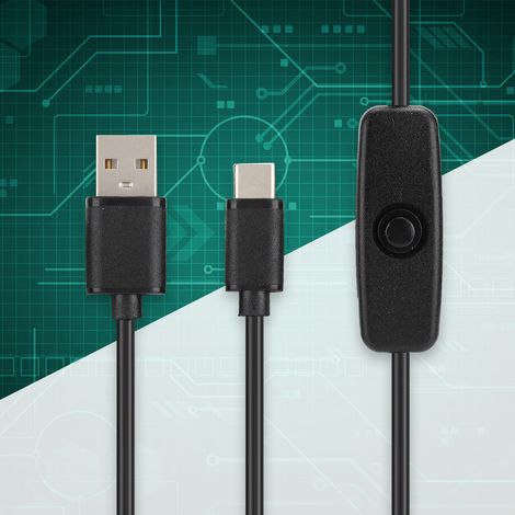 5V 3A Netzteil mit Schalter und USB-C-Kabel für Raspberry Pi 4B – 3er-Pack