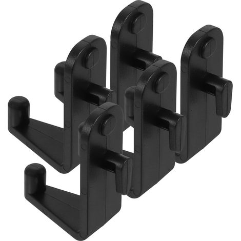 Crochets Muraux Noirs Installation Facile Dommage Lot de 5 pour Panneaux Perforés, en Abs pour Armoires Cuisine et Bureau Minimaliste (1/5)