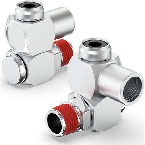 2pcs 1/4" BSP 360 Degree Rotary Joint, Pneumatic Fittings, Air Tool Accessories (1/5)