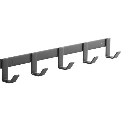 SOTECH Blackline ALBA schwarz pulverbeschichtet Hakenleiste klein 450 mm mit 5 Haken