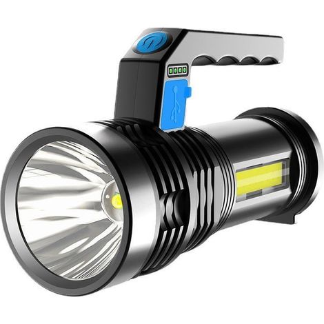 Lampe de poche LED puissante et super lumineuse, rechargeable, pour l'extérieur, haute puissance, longue portée, portable, projecteur, lampe domestique (1/5)