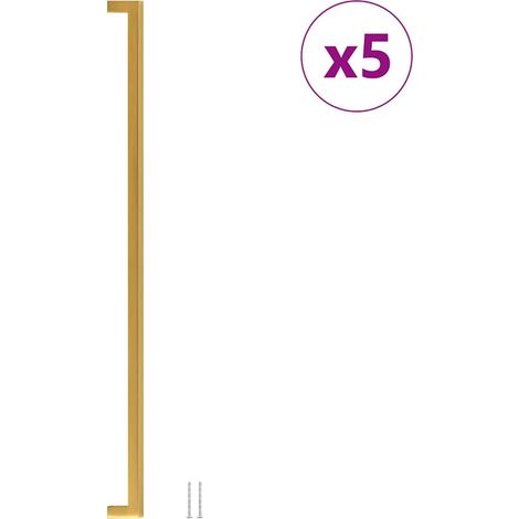 5 Stück Schrankgriffe gold 480 mm Edelstahl