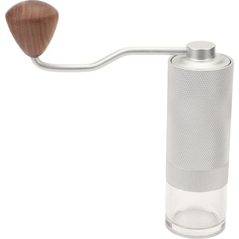 Manuelle Kaffeemühle mit feinem Mahlgrad, ergonomischem Griff, tragbar, ideal für Zuhause, Büro und Reisen (weiß). (1/5)