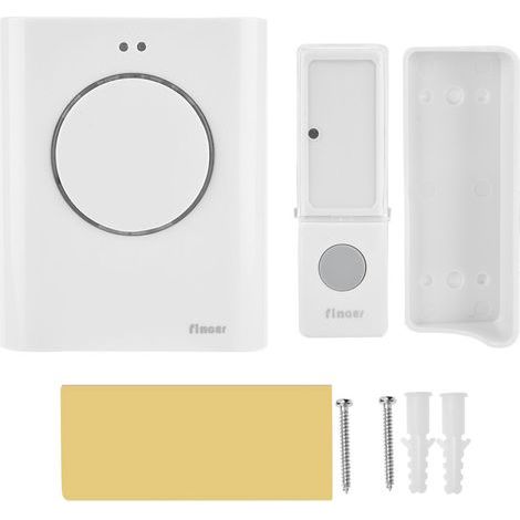 Hakeeta Sonnette sans Fil, Contrôle de la Distance de 200 m, Signal Stable, Facile à Installer, 3 Carillons, Téléchargement de Morceaux MP3 sous Forme de sonneries, Veille Longue, Mémoire de 64 Mo (1/5)