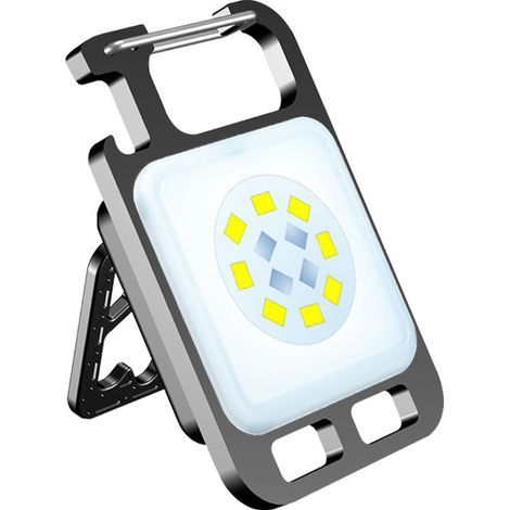 Mini lampe de poche porte-clés lampe de camping rechargeable avec aimant 4 modes d'éclairage, adaptée au camping, à la maison, etc. 1 PCS (1/4)