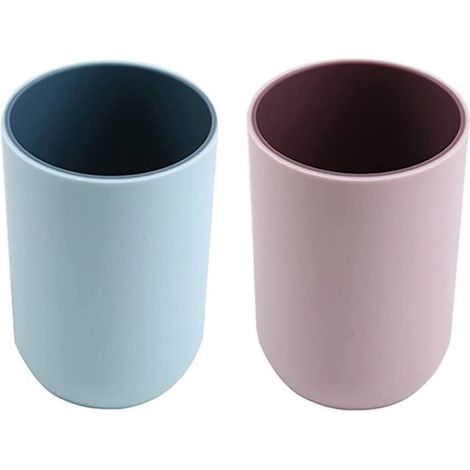 2er-Set Zahnbürstenbecher Zahnbürstenhalter aus Kunststoff wiederverwendbare Trinkbecher Wasserwaschbecher Zahnputzbecher Badezimmersets Stil 2 (1/5)