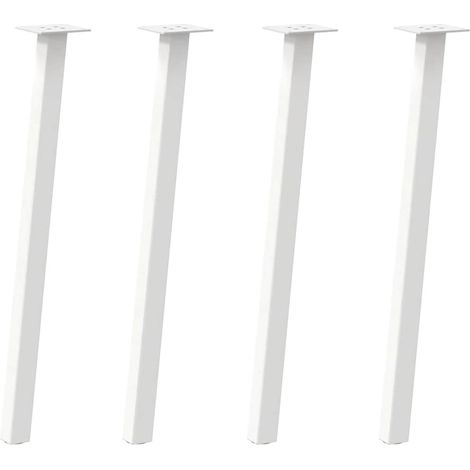 Lot de 4 pieds de table console 72 x 40 x 40 cm robustes élégants design moderne en acier blanc