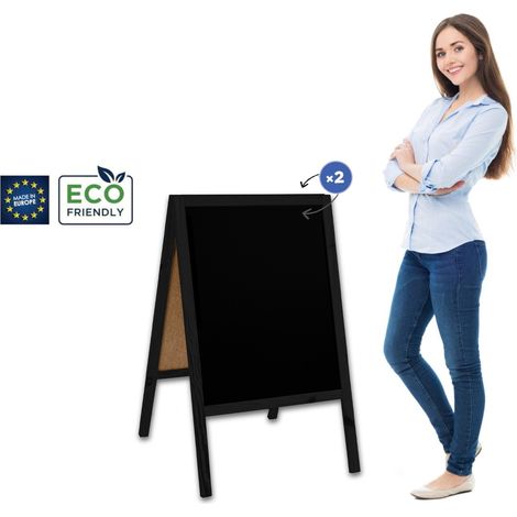 Lavagna in legno Classic M (60x100 cm) - nera (1/5)