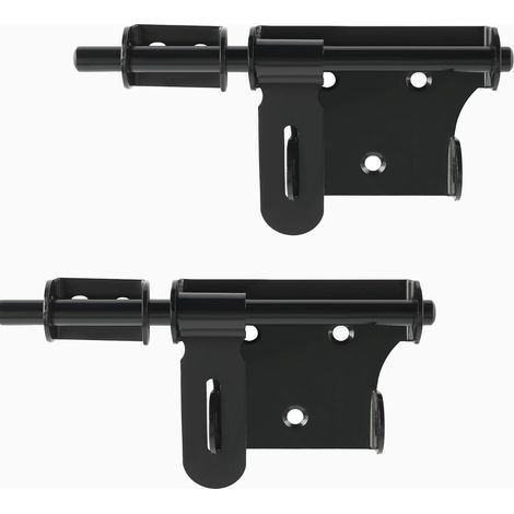 Robuste Verrou Porte Coulissante,Exterieur/Interieure, Loquet Portail en Acier Inoxydable pour Fenêtre, Placard et Jardin, Finition Noire Mate, Barre de 150MM (1/4)
