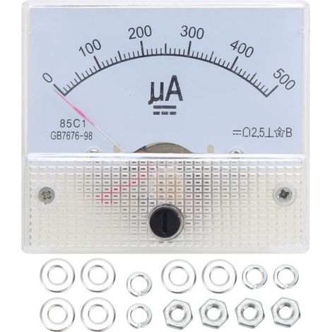 Analoges Voltmeter, 85C1 DC 0 500UA ABS-Zeiger, Amperemeter, Amperemeter, Panneau-Compteur mit hoher Präzision – Crezuo