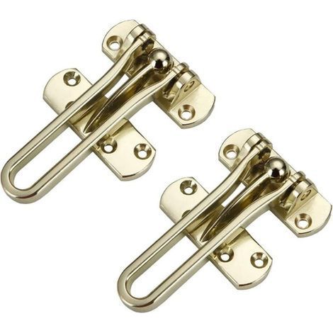 2 Pieces Brushed Buckle Security Door Lock, Hasp Hasp Sliding Lock Door Lock, Security Door Keeper Security Lock for Door Security(Golden)- (1/5)
