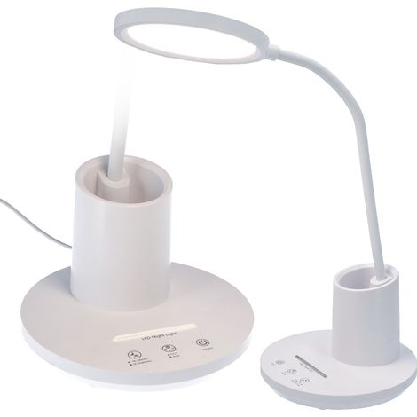 Lampada da scrivania a LED per la scuola, tre colori di luce per lavorare con un contenitore