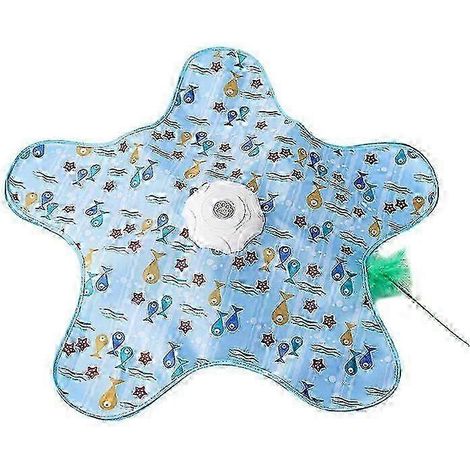 (Petit poisson et jeu) Jouet interactif électrique cache-cache pour chat avec souris, couineur, activation par le mouvement, plumes cachées mobiles, jouet d'éveil pour chat (1/5)