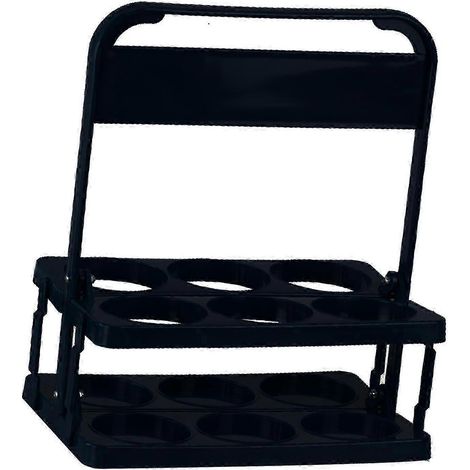 Porte-bouteilles portable pour 6 bouteilles, idéal comme cadeau de Saint-Valentin au bureau.-Black (1/5)