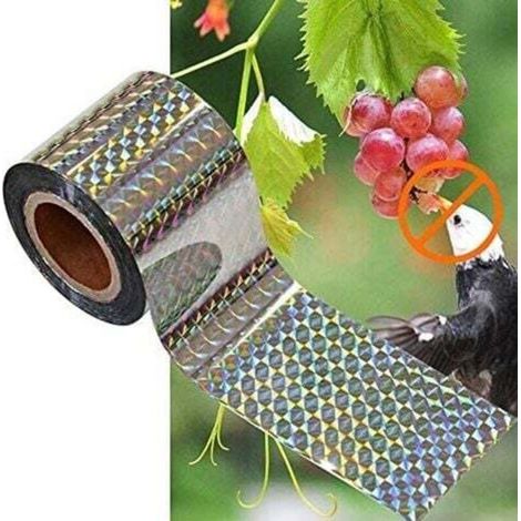 4,8 cm x 80 m doppelseitiges Vogelabwehrband, Taubenabwehrband, holografisches Glitzer-Vogelabwehrband