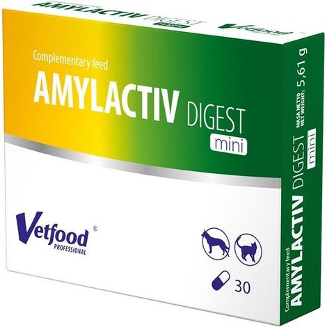 VetFood AMYLACTIV DIGEST MINI digestive enzymes for cats and dogs 30 capsules