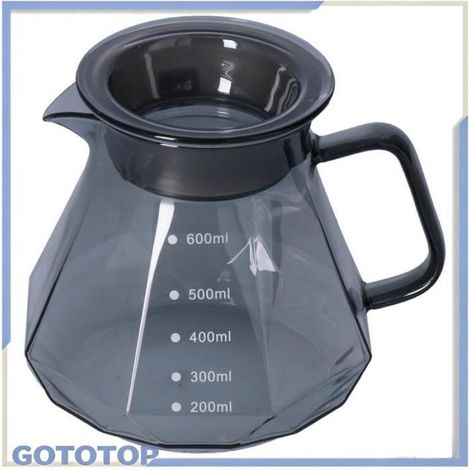 Bouilloire À Café - Verre Résistant À La Chaleur - 600 Ml - Pour Maison Et Bureau - 1 Pièce (1/5)