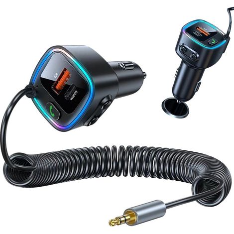 Adaptateur Bluetooth 5.4 Voiture, Récepteur Bluetooth Jack 3.5 Voiture avec PD 30W & QC 12W, Auxiliaire Bluetooths Voitures, Autoradio Enceinte Haut Parleur Amplificateur Appel Mains Libres (1/5)