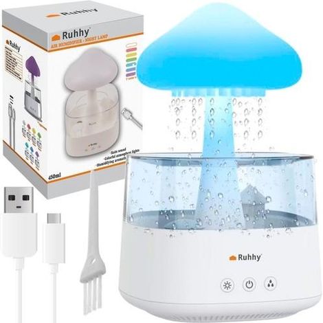 Lámpara de noche Ruhhy blanco humidificador de aire compacto