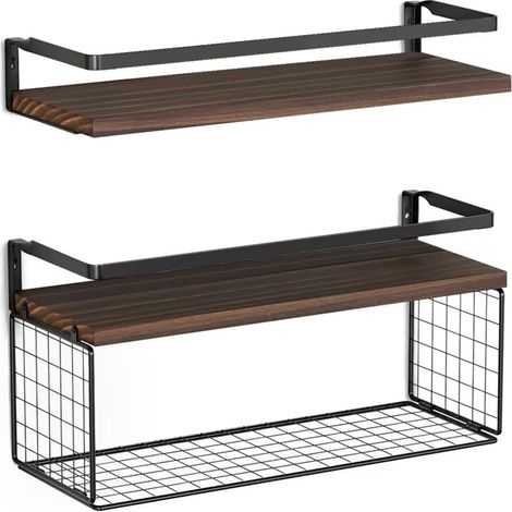 Mensole e contenitori per la doccia – mensole a muro con cestelli in filo metallico, mensole da bagno sopra il WC con barre metalliche, mensole a muro in legno per il s-Crezuo
