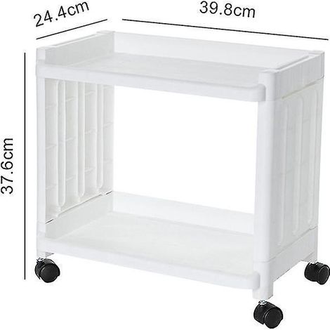 Schmaler und schlanker Aufbewahrungswagen mit 2/3/4 Ebenen, mobiles Regal, Schubladenorganizer für Küche, Bad und Waschküche – 2 Ebenen, 2,5 cm breit