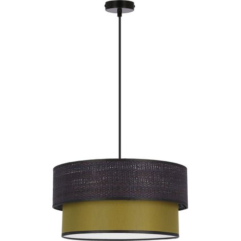 Suspension noire abat-jour olive E27 Arezzo Candellux (1/2)