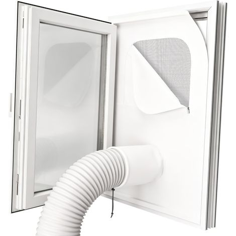 Kit Joint Fenêtre Climatiseur Mobile 114x133cm Tissu 600D Étanche Isolation Tuyau Évacuation Ajustable (1/5)