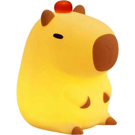 Capybara Night Light, Cute and Fluffy LED Lamp, Dimmable Night Light for Children's Room, Rechargeable Touch Bedside Lamp, Gift for Babies, Boys and Girls (1/5)