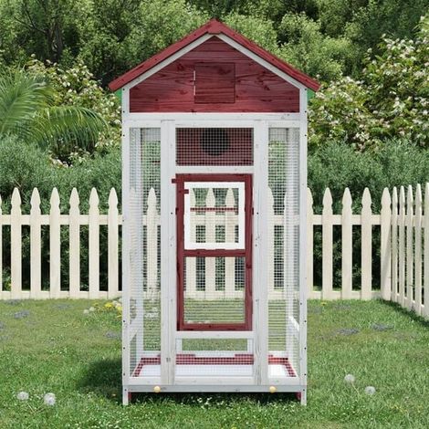 Nichoir couleur moka, mesurant 91,5 x 53 x 170 cm, fabriqué en bois de pin massif.