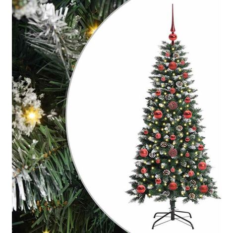 Sapin de Noël artificiel vert, 120 cm, en PVC, plastique et acier. (1/5)