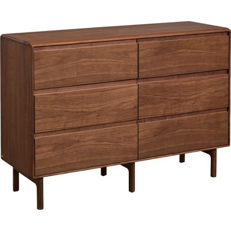 SKLUM Kommode mit 6 Schubladen 120x40 cm aus Treveris-Holz              Braun Walnuss                     