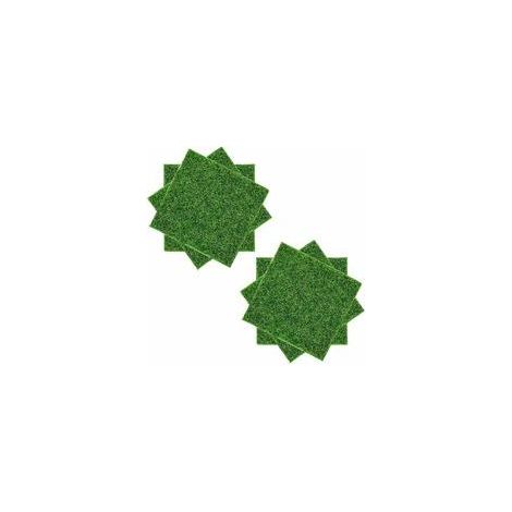 Tapis de gazon artificiel 6pcs (15x15cm), gazon artificiel de mousse ornementale, gazon de mousse miniature, gazon décoratif pour balcon et jardin. (1/5)