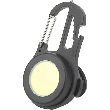 Lampe de camping puissante, mini lampe porte-clés multifonctionnelle portable pour travaux et réparations, lampe d'urgence (noire) (1 pièce) (1/4)