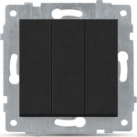 Module triple interrupteur 80 mm 16A noir