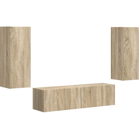 Ensemble meuble TV 2 pcs Chêne Sonoma Bois d'ingénierie