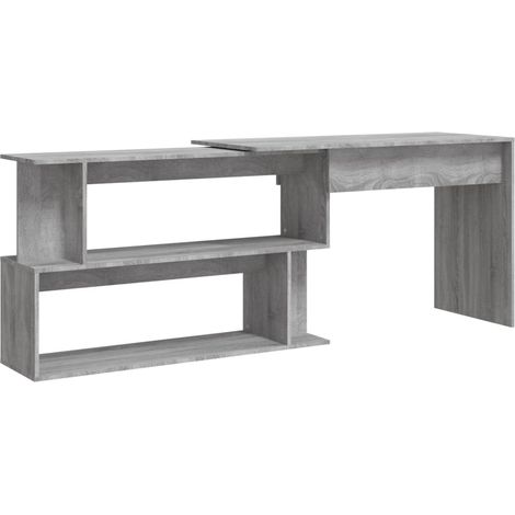 Bureau d'angle Sonoma gris 200x50x76 Bois d'ingénierie (1/5)
