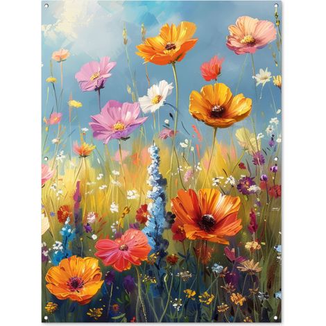 Balcony Privacy Banner Flowers - Nature - Botanical - Art 120x160 cm (1/5)