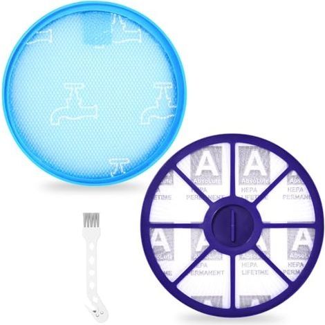 Filtre Aspirateur HEPA pour Aspirateur Dyson DC19 DC20 DC21 DC29, Filtre Aspirateur et Post-moteur, Pièce de Rechange Avant et Arrière, Accessoire Convient aux Aspirateurs à Main Domes (1/5)