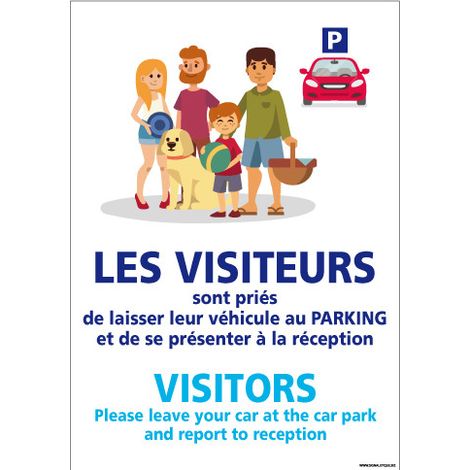 PANNEAU VISITEURS CAMPING (H0304) - Plastique PVC 1,5 mm - 450 x 630 mm
