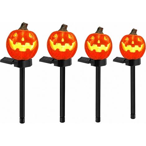 Lampe solaire citrouille d'Halloween pour jardin, décoration LED pour extérieur, éclairage d'ambiance pour fêtes. (1/5)