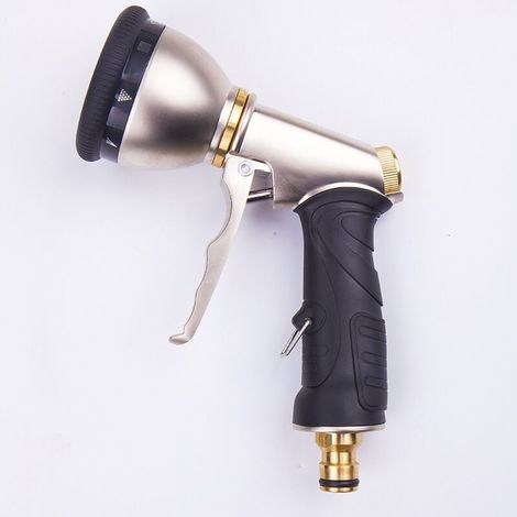 Multifunktionale Autowaschwasserpistole Galvanik 9 Funktionen Bewässerung Garten Wald Spray Zinklegierung Hochdruck-Wasserpistolenkopf (1/4)